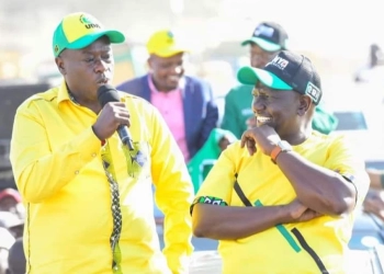 DP Ruto and his running mate Rigathi Gachagua campaign during a past rally.